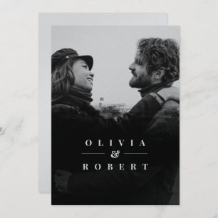 Custom Foto Black Abstrakt Silver Wedding Einladung