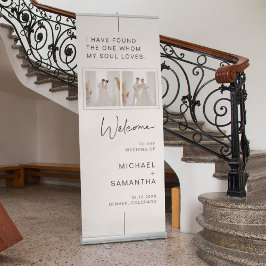 Custom Foto Black & White Wedding Willkommen Ausziehbarer Banner