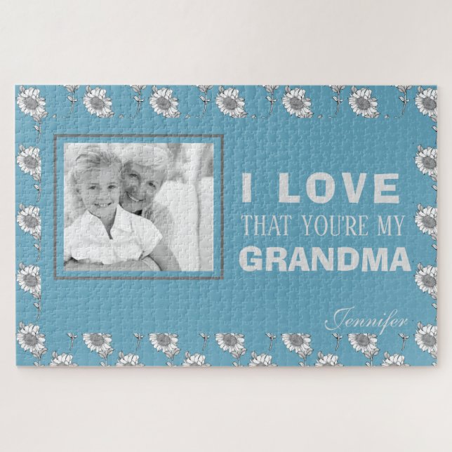 Custom Foto Blue I Liebe, dass Sie mein Oma sind (Horizontal)
