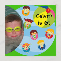 Custom Foto Boy Pool Party Geburtstag schwimmen