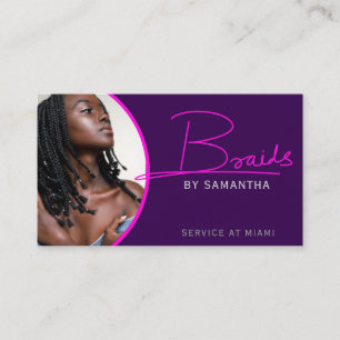 Custom Foto Braids Hair Artist Visitenkarte Telefonnummerkarte