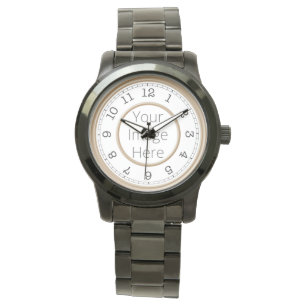 Custom Foto Brown Modern Minimalistisch Armbanduhr