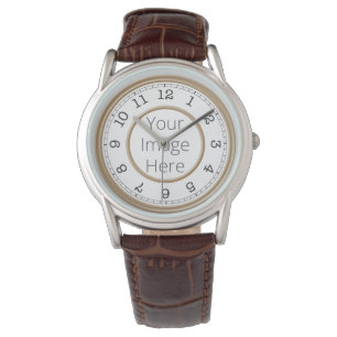 Custom Foto Brown Modern Minimalistisch Armbanduhr