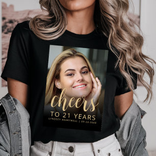 Custom Foto Cheers 21. Geburtstag Party Tri-Blend Shirt