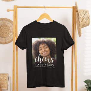 Custom Foto Cheers 30. Geburtstag Party T-Shirt
