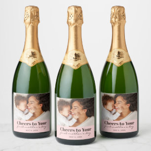 Custom Foto Cheers First Mother Day Sparkling W