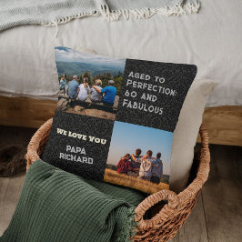 Custom Foto Collage 60. Geburtstag Geschenke für M Kissen