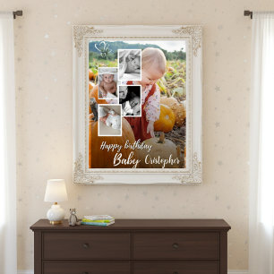 Custom Foto Collage Baby Geburtsname Poster