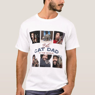 Custom Foto Collage Best Cat Vater in der Welt T-Shirt