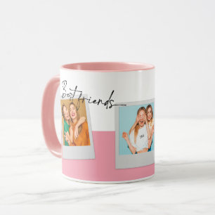 Custom Foto Collage BESTE FREUNDIN Besties Pink Sc Tasse