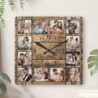Custom Foto Collage Familie Rustikaler Holzfass