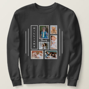 Custom Foto Collage Personalisiert Men Dark Gray Sweatshirt