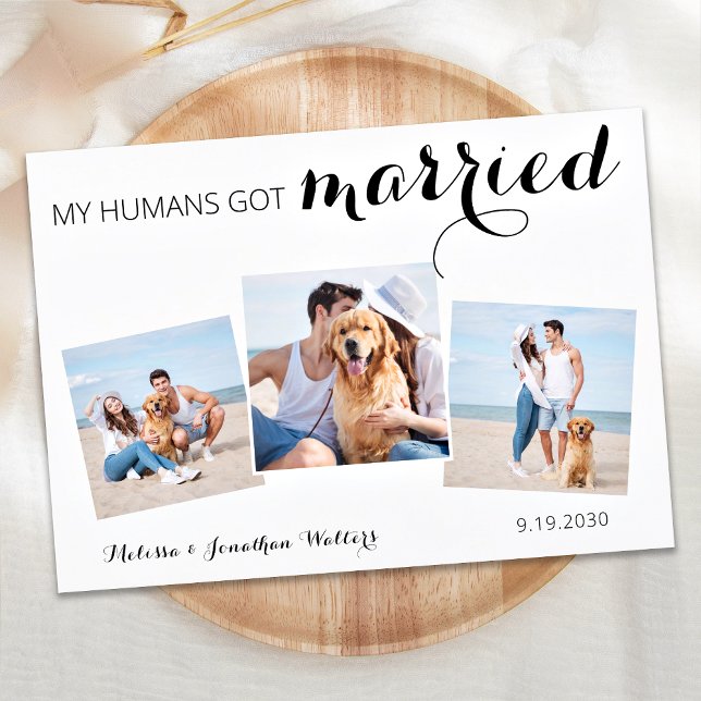 Custom Foto Collage Pet Hund Hochzeit Elopement Save The Date (Von Creator hochgeladen)