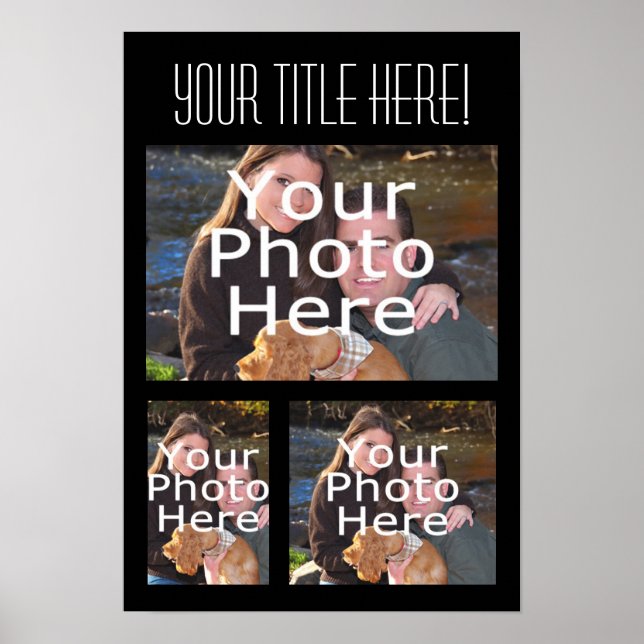 Custom Foto Collage Poster, drei Fotos Poster (Vorne)