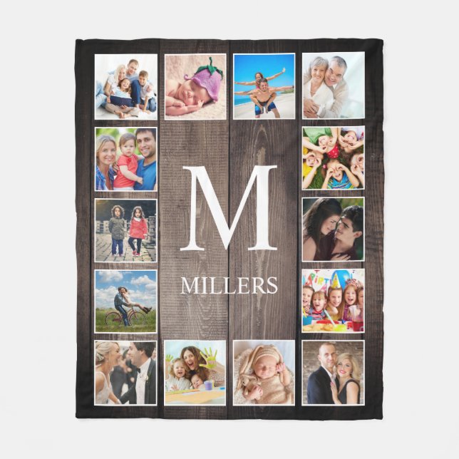 Custom Foto Collage Rustic Bauernfamilie Fleecedecke (Vorderseite)