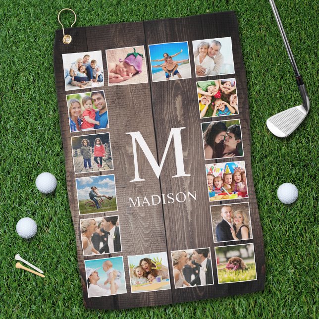 Custom Foto Collage Rustic Bauernfamilie Golfhandtuch (Von Creator hochgeladen)