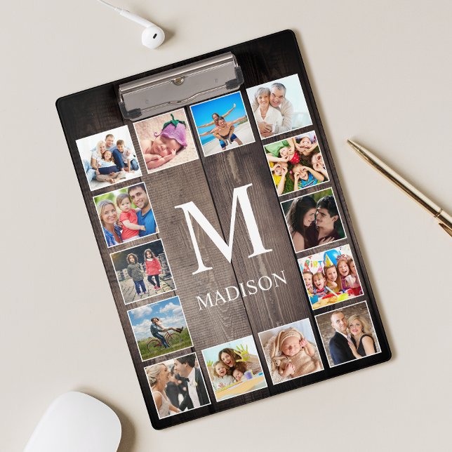 Custom Foto Collage Rustic Bauernfamilie Klemmbrett (Von Creator hochgeladen)