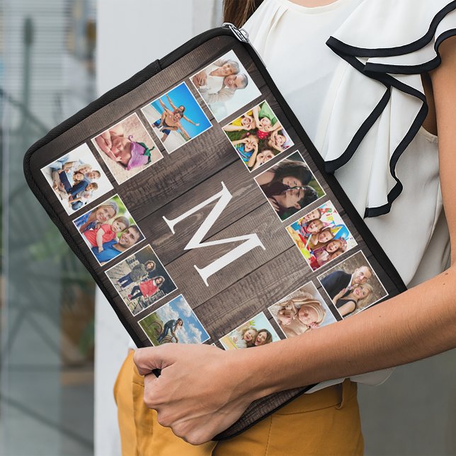 Custom Foto Collage Rustic Bauernfamilie Laptopschutzhülle (Von Creator hochgeladen)