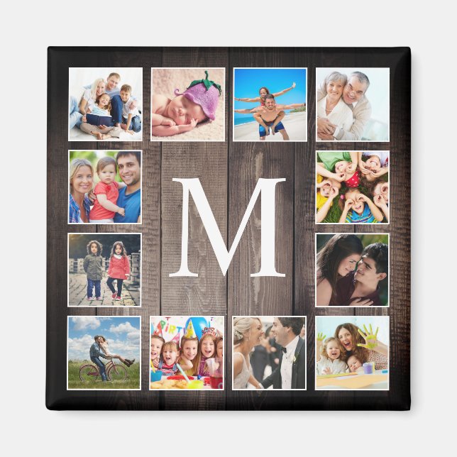Custom Foto Collage Rustic Bauernfamilie Magnet (Vorne)