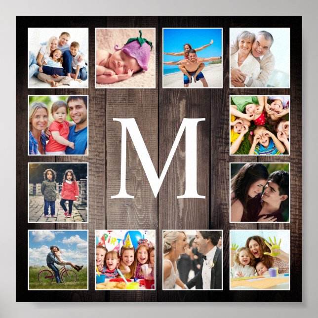 Custom Foto Collage Rustic Bauernfamilie Poster (Vorne)