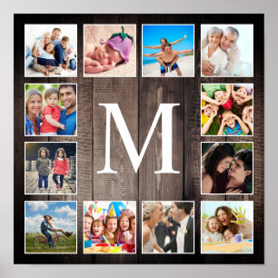 Custom Foto Collage Rustic Bauernfamilie Poster