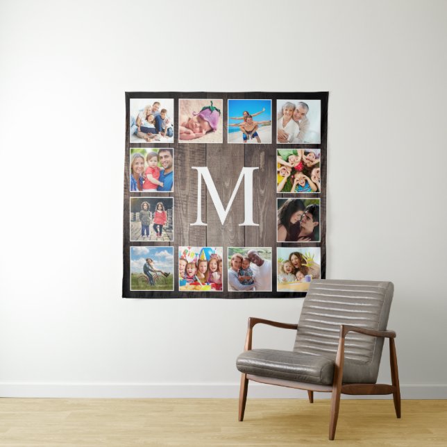 Custom Foto Collage Rustic Bauernfamilie Wandteppich (Beispiel)