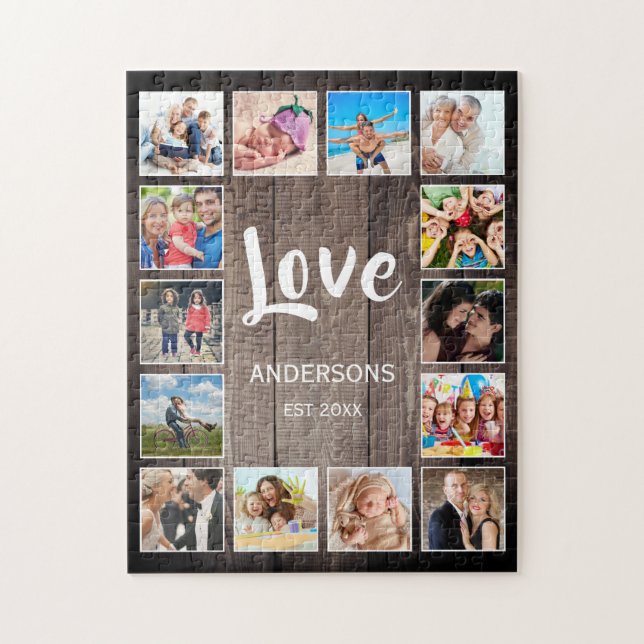 Custom Foto Collage Rustic Farmhouse Love Family (Vertikal)