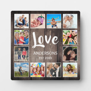 Custom Foto Collage Rustic Farmhouse Love Family Fotoplatte