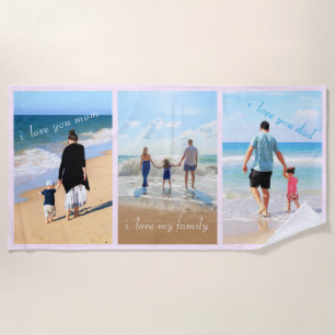 Custom Foto Collage Text Beach Handtuch Super Fami