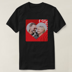 Custom Foto Cutout Heart Valentine T - Shirt