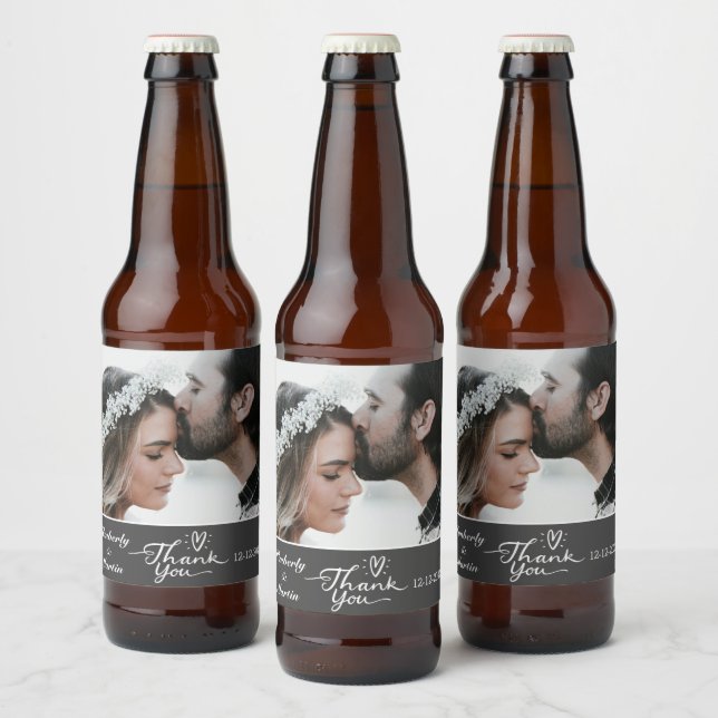 Custom Foto Danke Hochzeit Bierflaschenetikett (Flaschen)