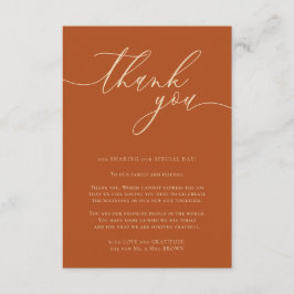 Custom Foto Danke Terracotta Begleitkarte