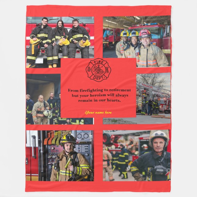 Custom Foto Decke Geschenk für pensionierte Feuerw (Vorderseite)