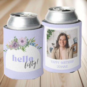 Custom Foto Delicate Florals 50. Geburtstag Dosenkühler