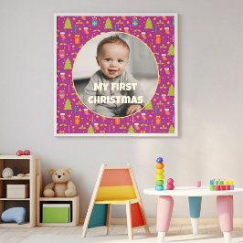 Custom Foto Erste Weihnachtsgeschenke für Tochter Leinwanddruck
