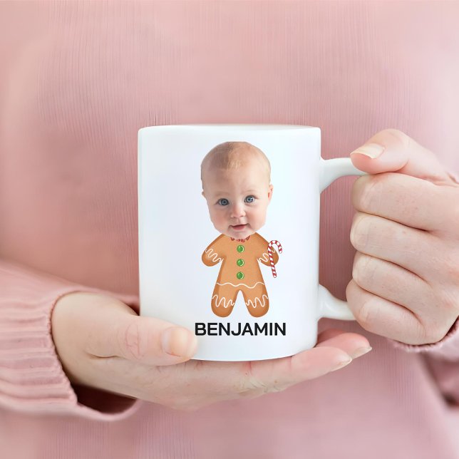 Custom Foto Face Funny Christmas Lebkuchen Kinder Kaffeetasse (Von Creator hochgeladen)