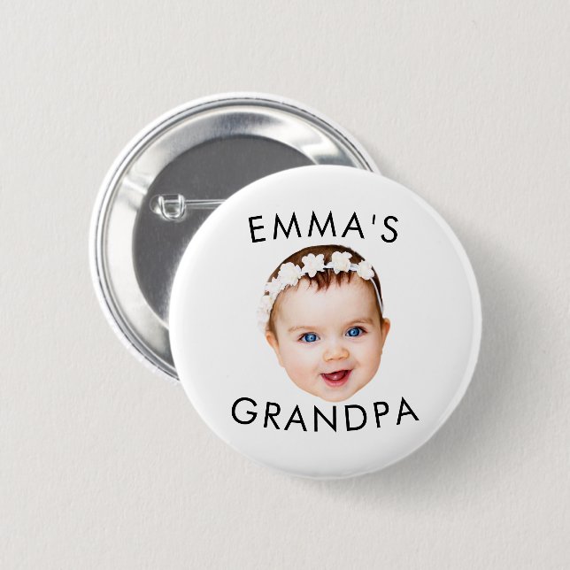 Custom Foto Face Mama Oma Opa Geburtstag Button (Vorne & Hinten)