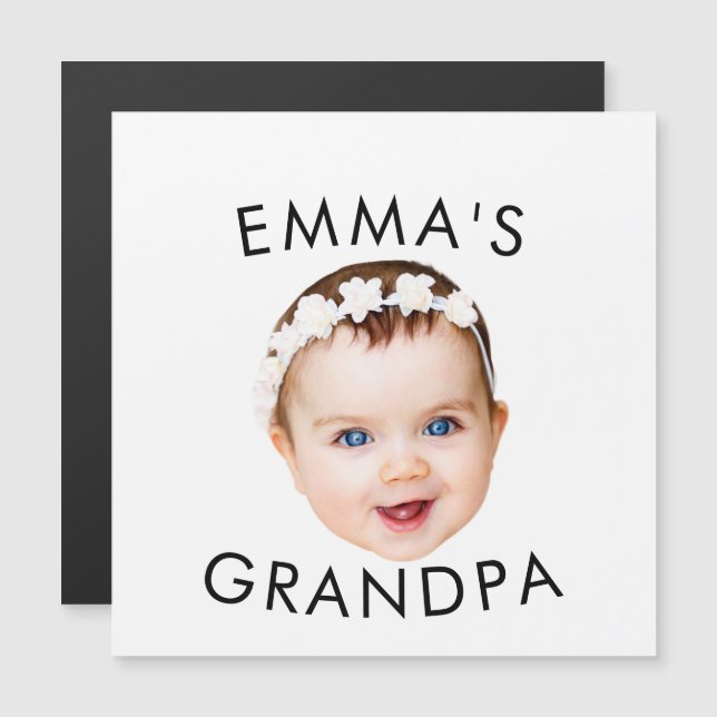 Custom Foto Face Mama Oma Opa Geburtstag Magnetkarte (Vorne/Hinten)