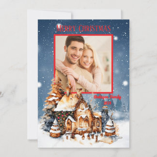 Custom Foto Family Christmas Card Einladung