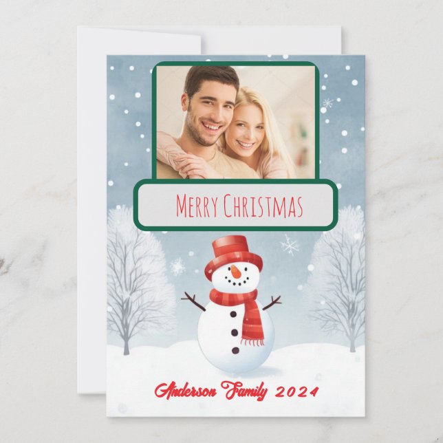 Custom Foto Family Christmas Card Einladung (Vorderseite)