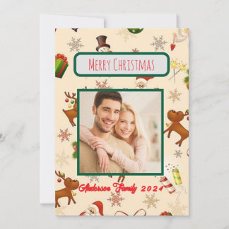 Custom Foto Family Christmas Card Einladung