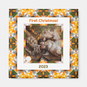 Custom Foto First Christmas New Weds New Zuhause Magnet