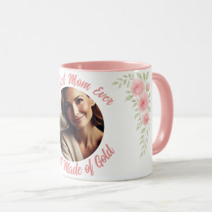 Custom Foto Floral Tasse - Die beste Mama aller Ze