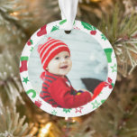 Custom Foto Frame Baby's First Christmas Holiday Ornament<br><div class="desc">Custom Foto Frame Baby's First Christmas Holiday Ornament</div>