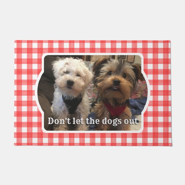 Custom Foto Frame Country Red Buffalo Karo Kariert Fußmatte (Vorderseite)