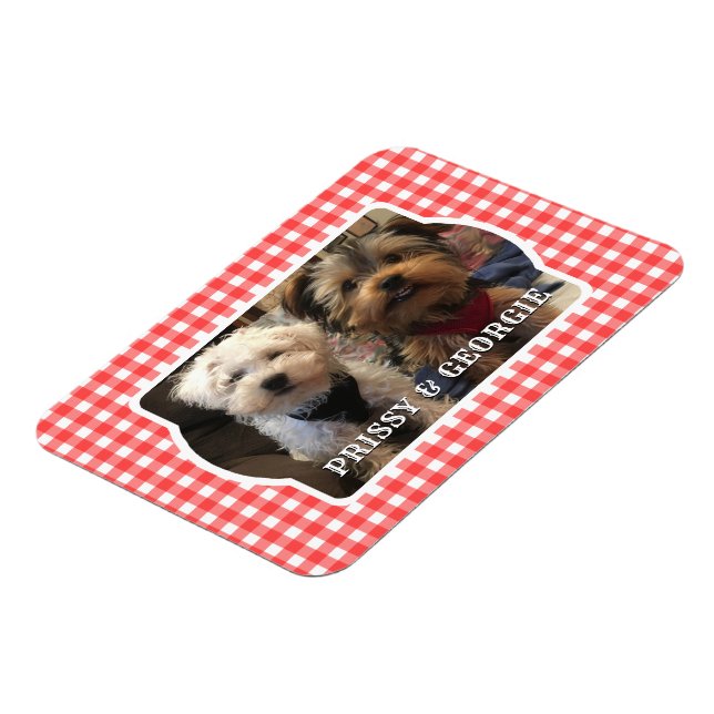 Custom Foto Frame Country Red Buffalo Karo Kariert Magnet (Linke Seite)