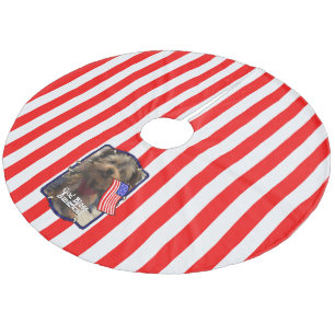 Custom Foto Frame USA American Flag Patriotic Fun Fleece Weihnachtsbaumdecke