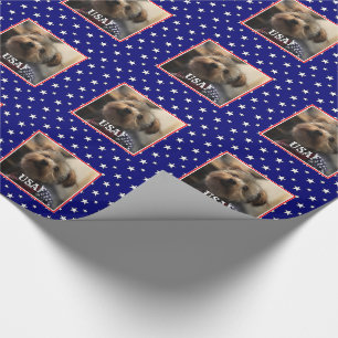 Custom Foto Frame USA American Flag Patriotic Fun Geschenkpapier