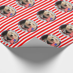 Custom Foto Frame USA American Flag Patriotic Fun Geschenkpapier