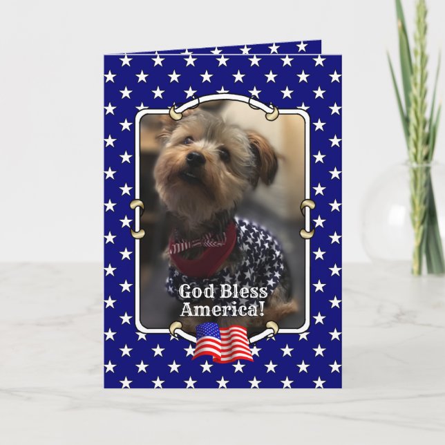 Custom Foto Frame USA American Flag Patriotic Fun Karte (Vorderseite)